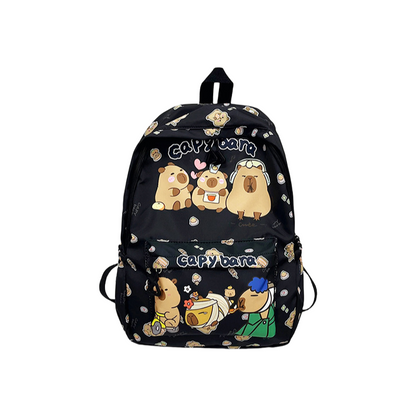 Capybara Print Trendy Print Large Backpack Back To School Bag