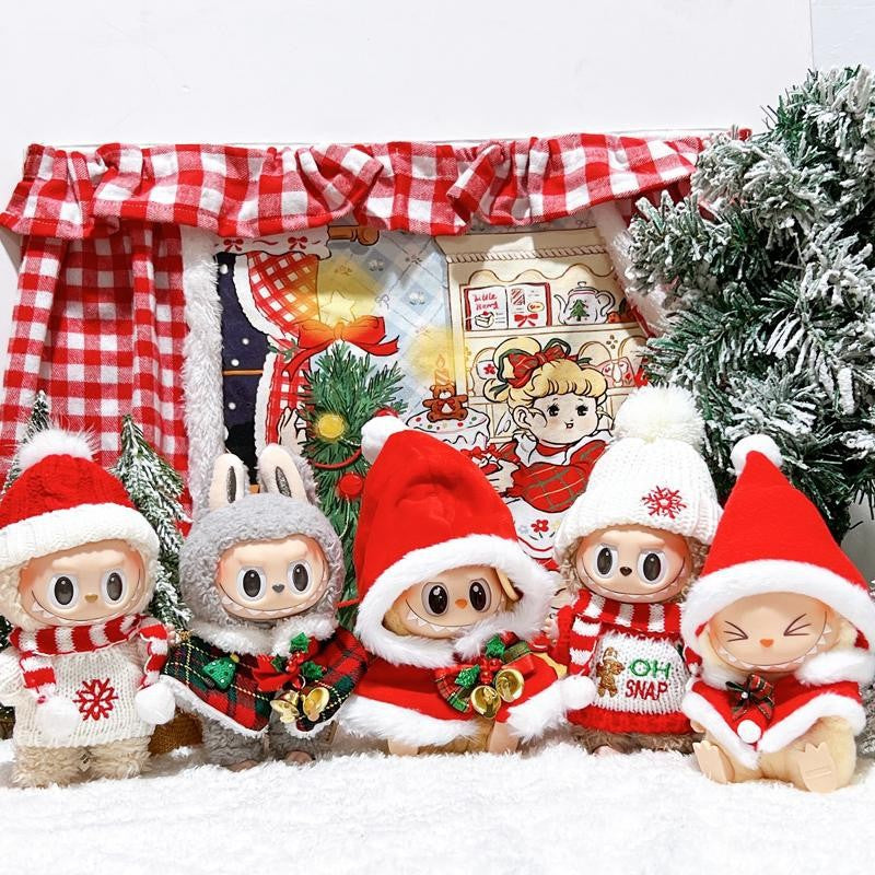 Labubu Christmas Tree Snowman Gingerbread Outfit Beanie Dress Up Changeable Costume