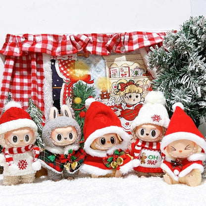 Labubu Christmas Tree Snowman Gingerbread Outfit Beanie Dress Up Changeable Costume