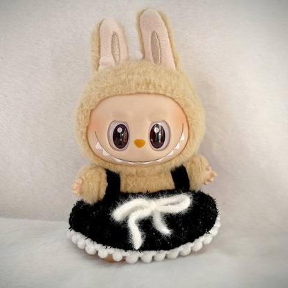 17cm Labubu Christmas Doll Outfit Bow Headwear Costume