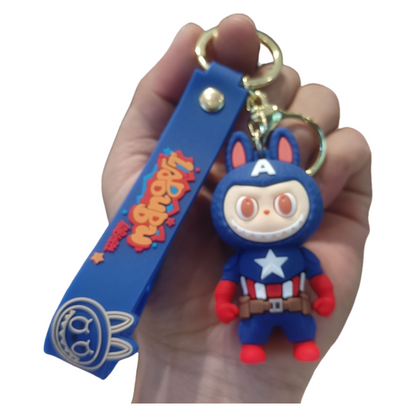 Silicone Cartoon Costume Keychain Labubu Bag & Car Charm Gift