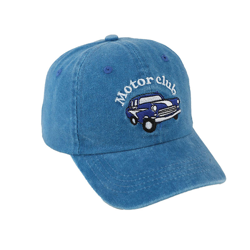 Kids Boy's Motor Embroidery Solid Color Baseball Cap
