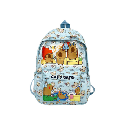 Capybara Print Trendy Print Large Backpack Back To School Bag