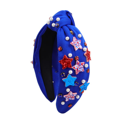 Patriotic Vibrant Knot Headband Flag Hair 6 Colors
