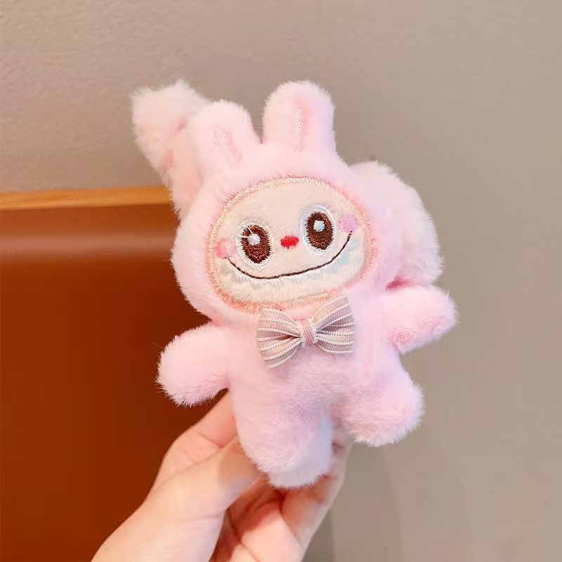 Fall Winter Cute Labubu Cartoon Plush Hair Claw Clip – Fluffy Back-of-Head Barrette