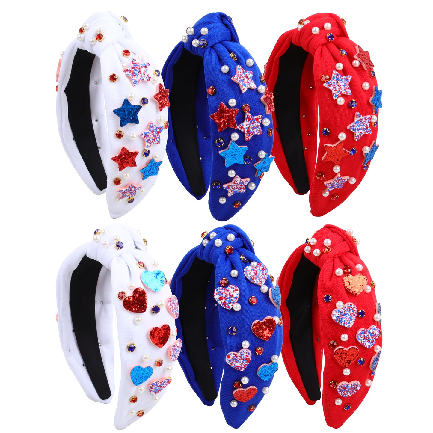 Patriotic Vibrant Knot Headband Flag Hair 6 Colors
