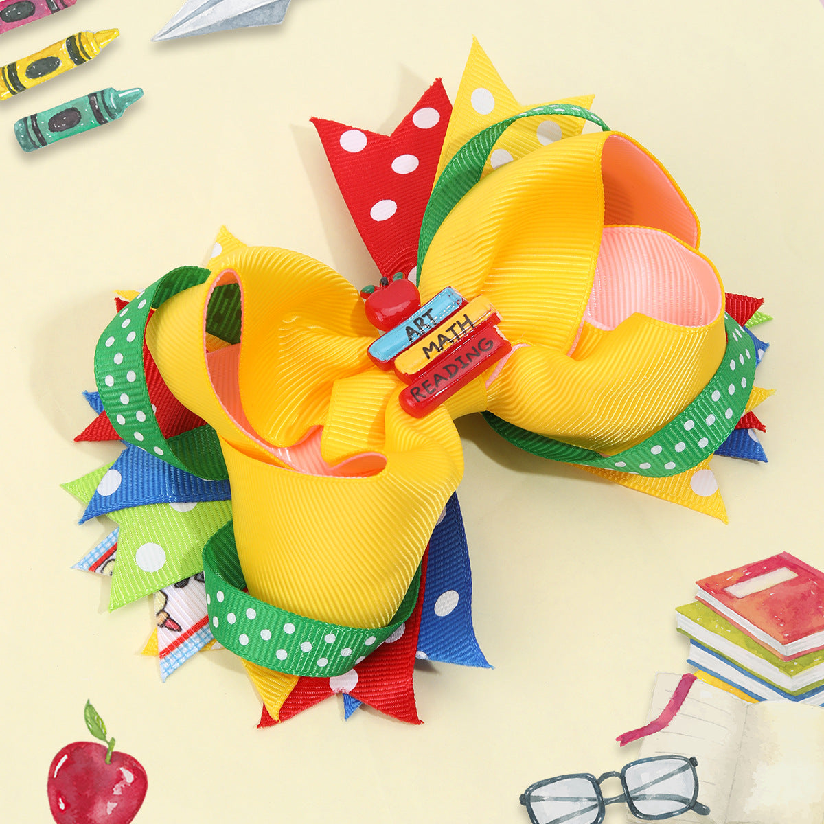 Back-to-School Hair Clips Pencil & Bow Hairpins for Girls
