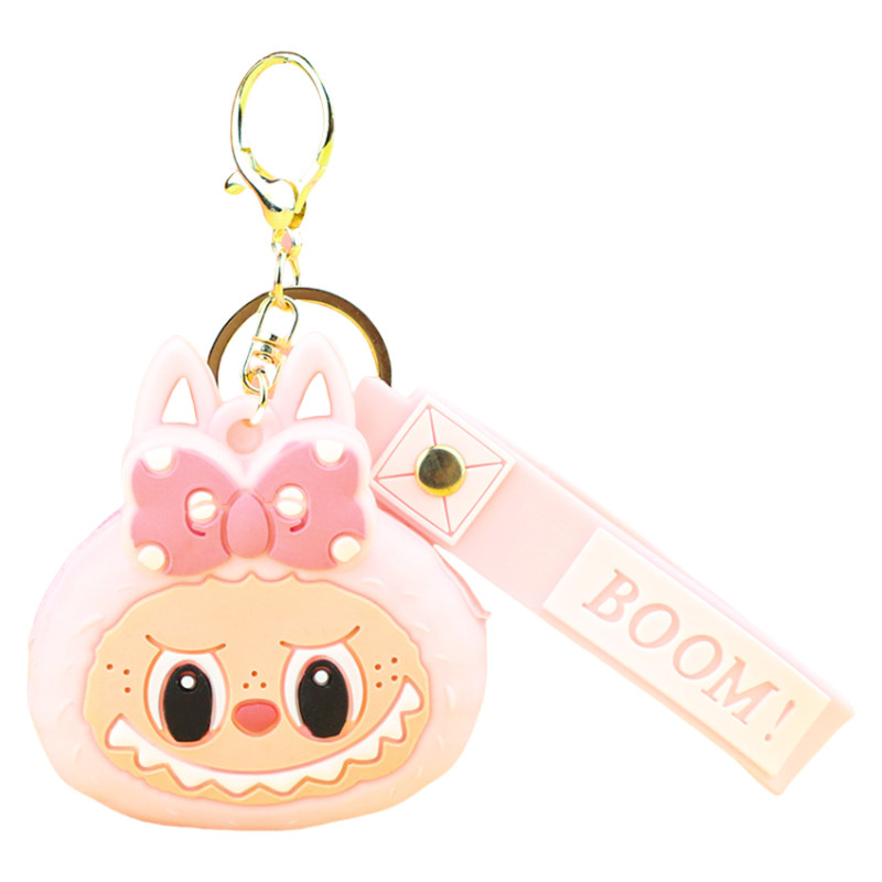 Labulu Bow Boom Coin Purse Keychain Silicone Wallet Charm 6 Colors