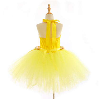 Shiny Tutu Dress with Bow Metallic Princess Costume Set