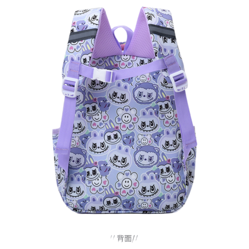 Labubu Print Large Zipper Backpack Back To School Bag Kindergarten Gift