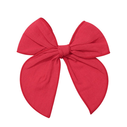 Christmas Tartan Bow Hair Clip Girls Vintage Plaid Accessory Cotton Linen Fabric Headband