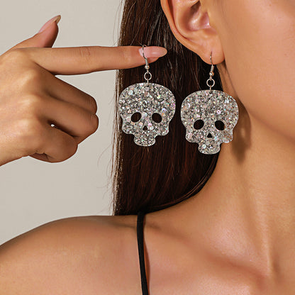 Halloween Acrylic Ghost Earrings Pumpkin Sparkly ‘BOO’ Letter Dangle Earrings