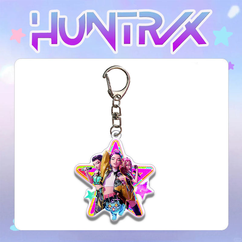 HUNTRIX Demon Hunter Girl & Boy Group Acrylic Keychain Bag Charm KPOP Merchandise