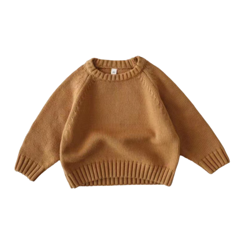 Cozy Kids Oversized Knit Sweater Unisex Toddler & Baby Pullover, Vintage Style Winter Warm Jumper