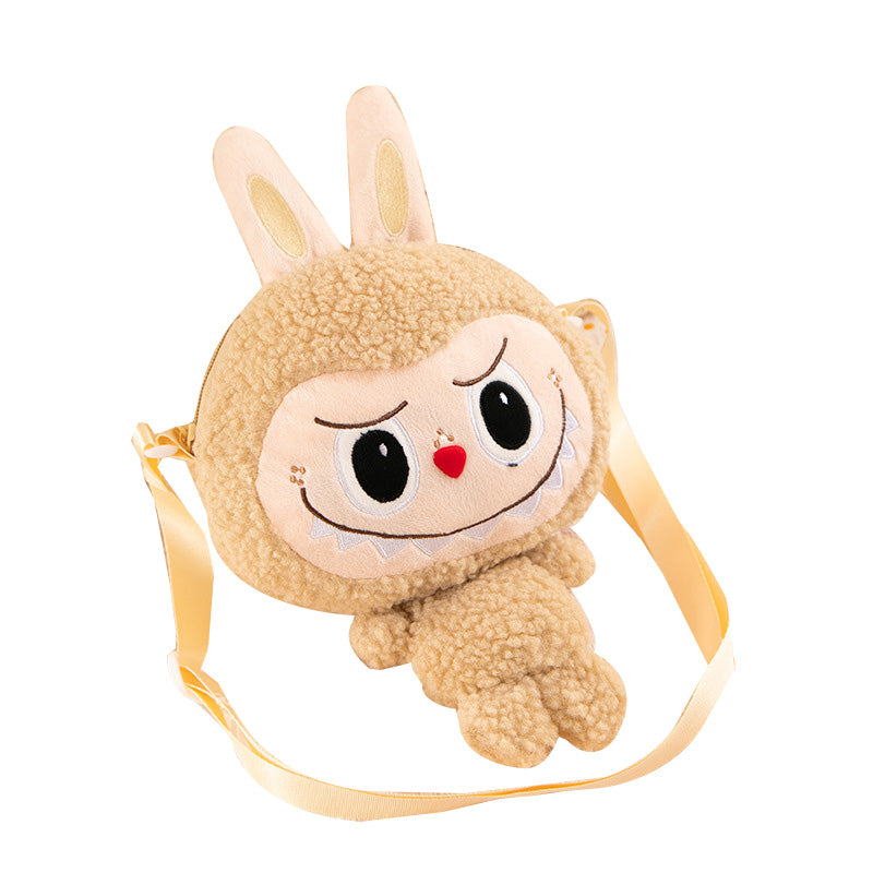 Kids Girls Labubu Soft Plush Crossbody Character Doll Bag