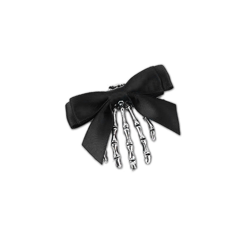 Girls Ghost Hand Bow Hair Clips Halloween Side Hairpin for Women