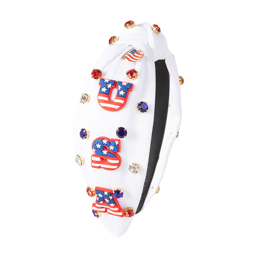Patriotic Vibrant Knot Headband Flag Hair 3 Colors