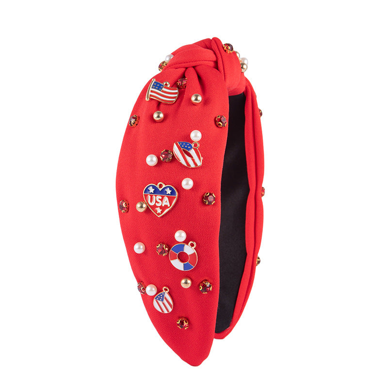 Patriotic Vibrant Knot Headband Flag Hair Accessory