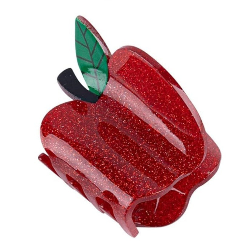 Cute Apple & School Bus Hair Claw Clips – Back-to-School Cartoon Hair Accessories