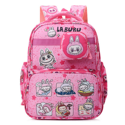 Labubu Print Trendy Print Large Backpack Back To School Bag