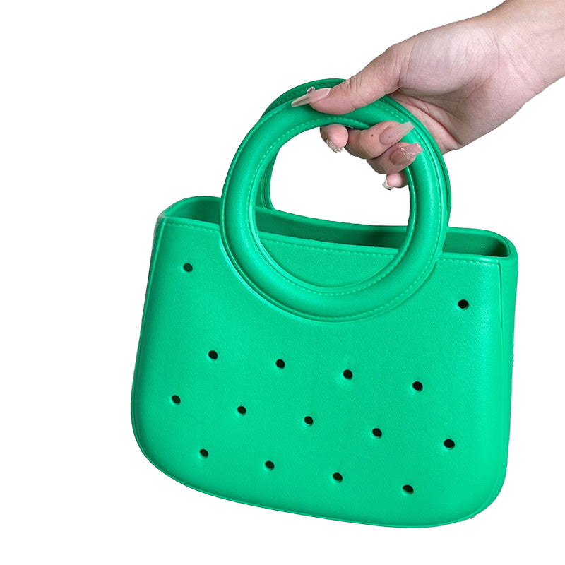 EVA Perforated Beach Tote Waterproof Hollow-Out Handbag