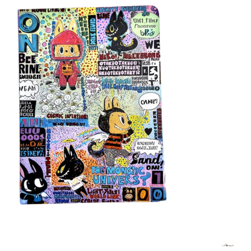 Graffiti Labubu A5 Hardcover Notebook – Cute Cartoon Journal, Office Planner & Diary