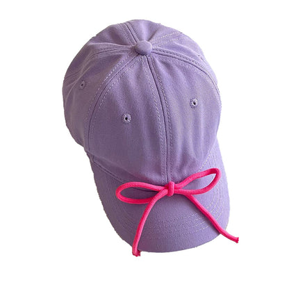 Kids Fixed Bow Baseball Cap Colorful Ribbon Sun Hat