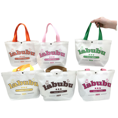 Labubu Cartoon Canvas Tote Bag Shoulder Handbag Portable