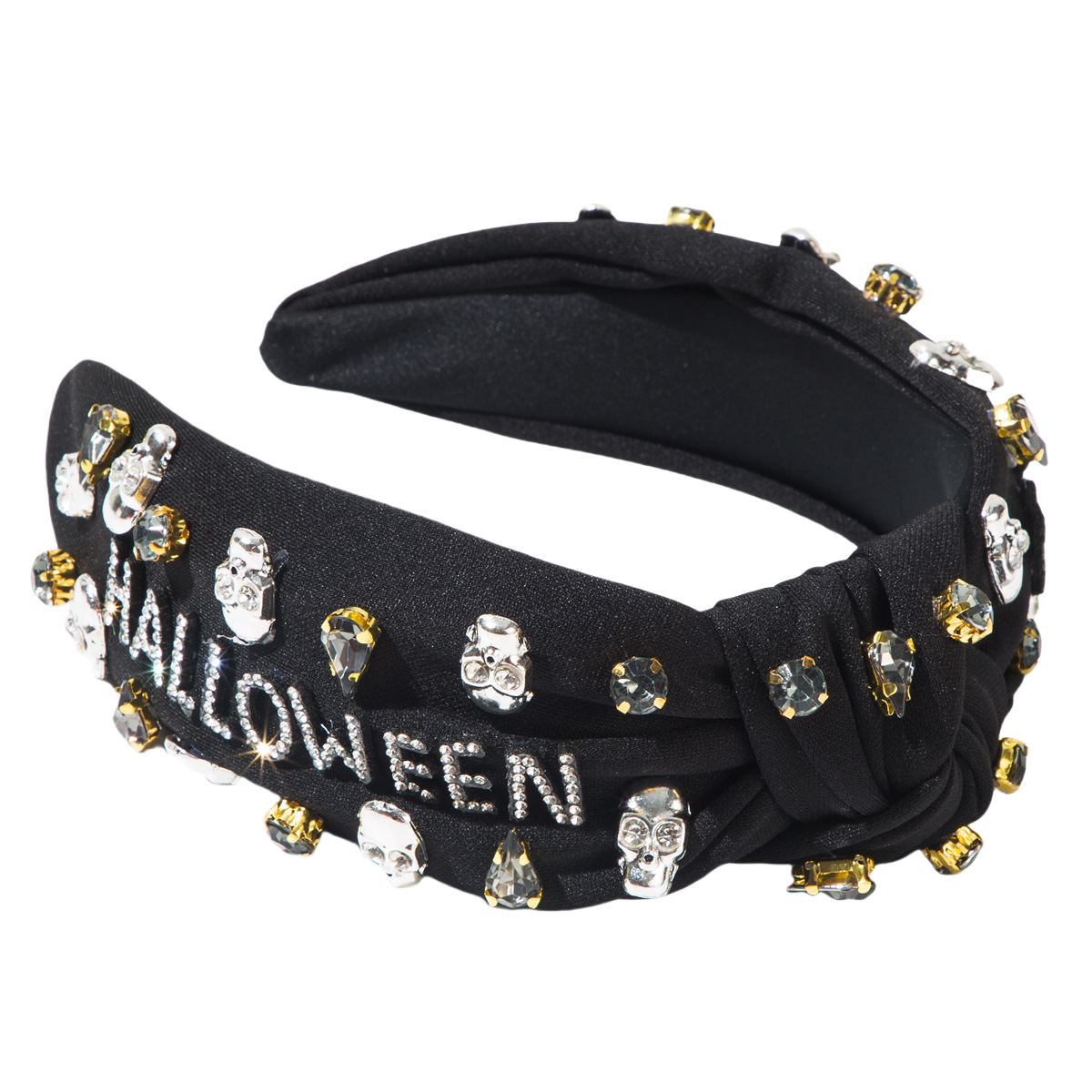Girls Rhinestone Halloween Skull Headband Hair Accessory Women
