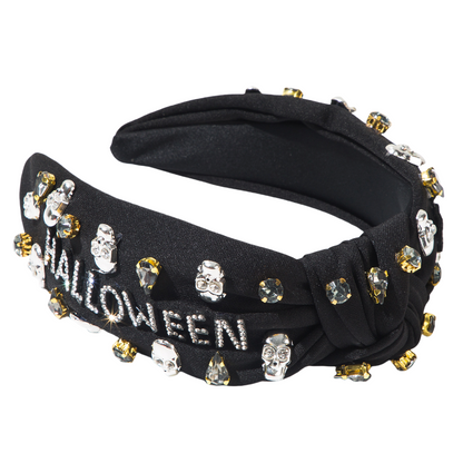 Girls Rhinestone Halloween Skull Headband Hair Accessory Women
