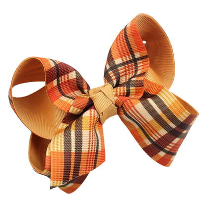 Halloween Fall Pumpkin Face Ghost Corn Plaid Hair Clips Bow Hairpins Girls