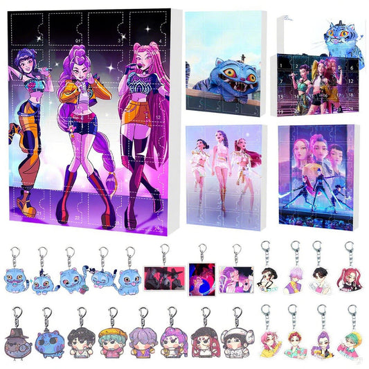 KPOP Demon Hunter Girl Group Advent Calendar – 24pcs Blind Box Acrylic Keychain Set