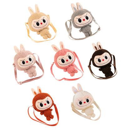 Kids Girls Labubu Soft Plush Crossbody Character Doll Bag