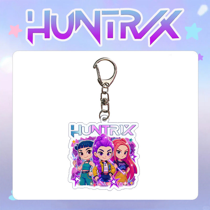 HUNTRIX Demon Hunter Girl & Boy Group Acrylic Keychain Bag Charm KPOP Merchandise