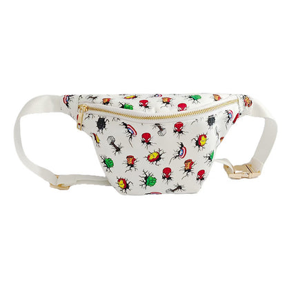 Large Nylon Kids Waist Pack with Cartoon Print Multi-Purpose Crossbody Bag