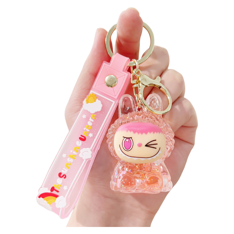 Lalabu Acrylic Liquid Glitter Silicone Keychain Purse Charm & Bag Accessory