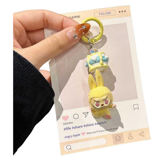 Labubu Lazy Yoga Series Plush Phone Strap – Trendy Bag & Phone Charm