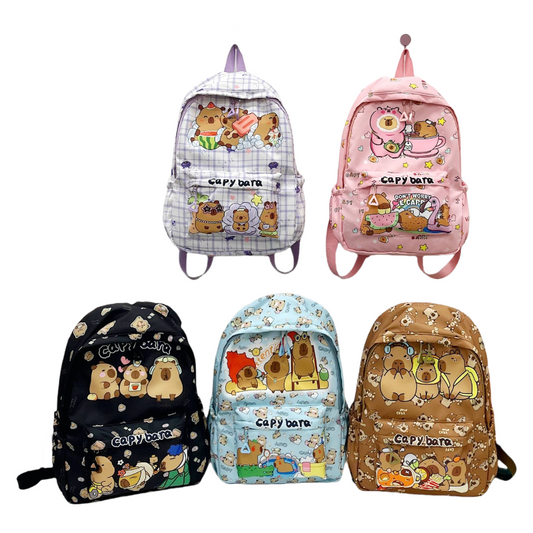 Capybara Print Trendy Print Large Backpack Back To School Bag
