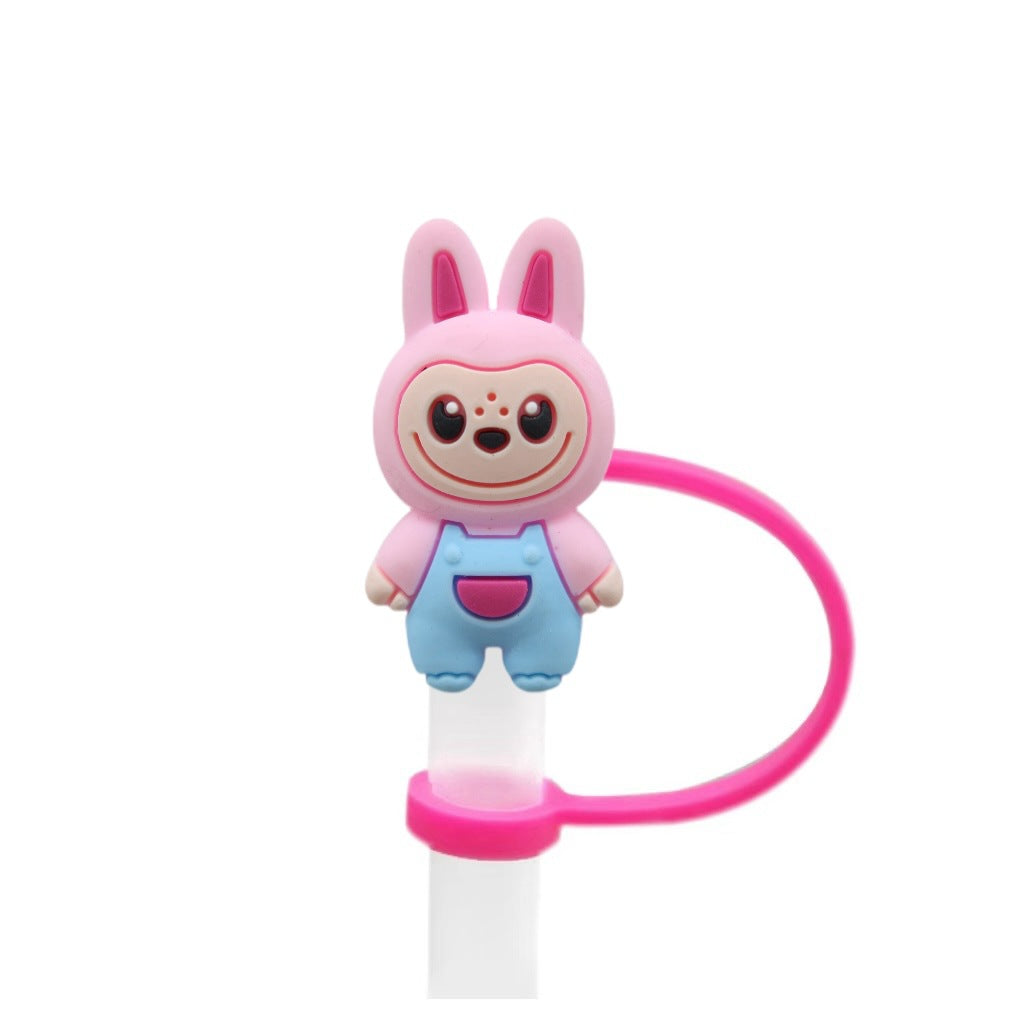 Labubu Straw Topper Fits 10mm Large Tumbler Straws Cute Reusable Dust Cap