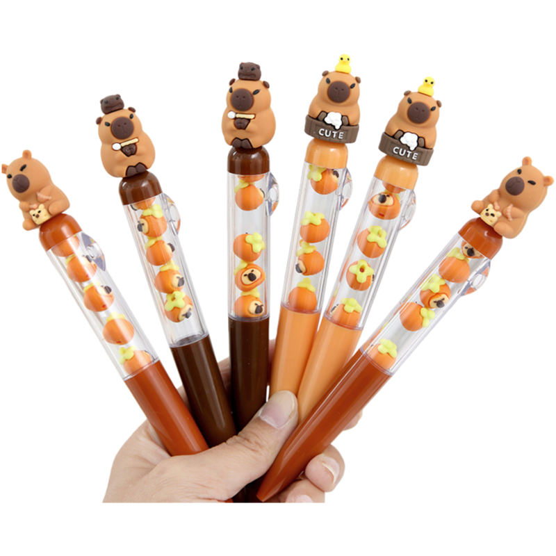 Capybara LaBuBu Cute Cartoon Ballpoint Pen, DIY Oil-Based Ink Pen for School & Office