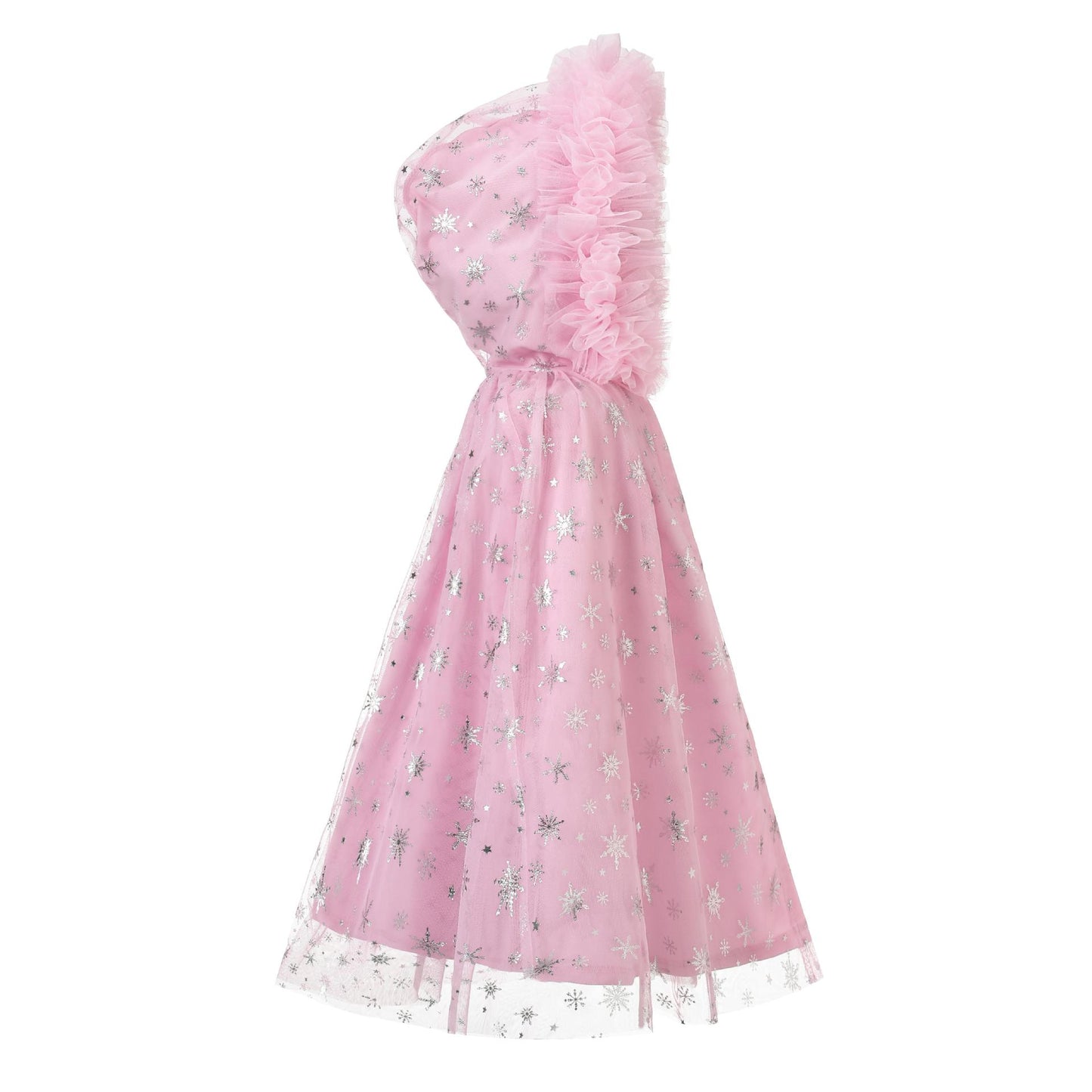 Girls Winter Princess Hooded Cape – Sparkly Snowflake Cloak Coat for Dress Up & Parties