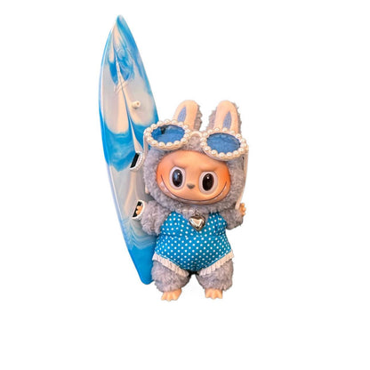 17cm Labubu Swimwear Surfboard Set Changeable Costumes