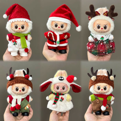 Labubu Doll Clothes Outfit Set for Gen 1-3 Vinyl Figures Christmas Hat Scarf Costume