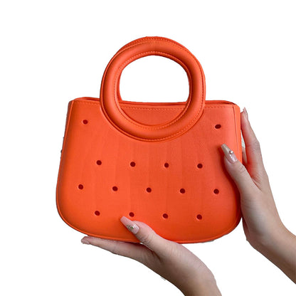 EVA Perforated Beach Tote Waterproof Hollow-Out Handbag