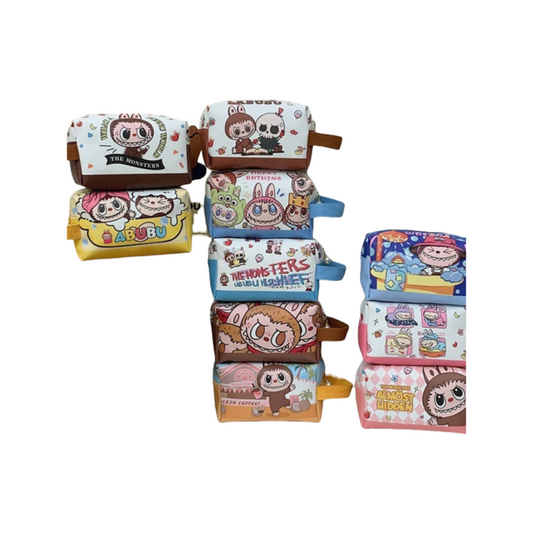 Labubu Printed Makeup Bag Travel Organizer Tote Pouch