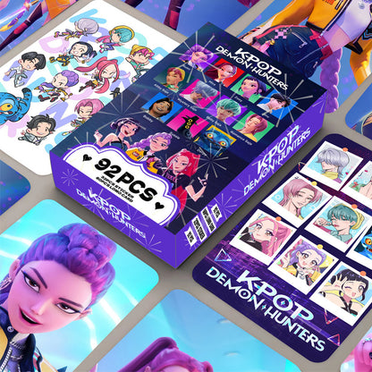 Kpop Demon Hunters Holographic Photocard Set Double-Sided LOMO Cards Mini Stickers & Collectible Flash Cards