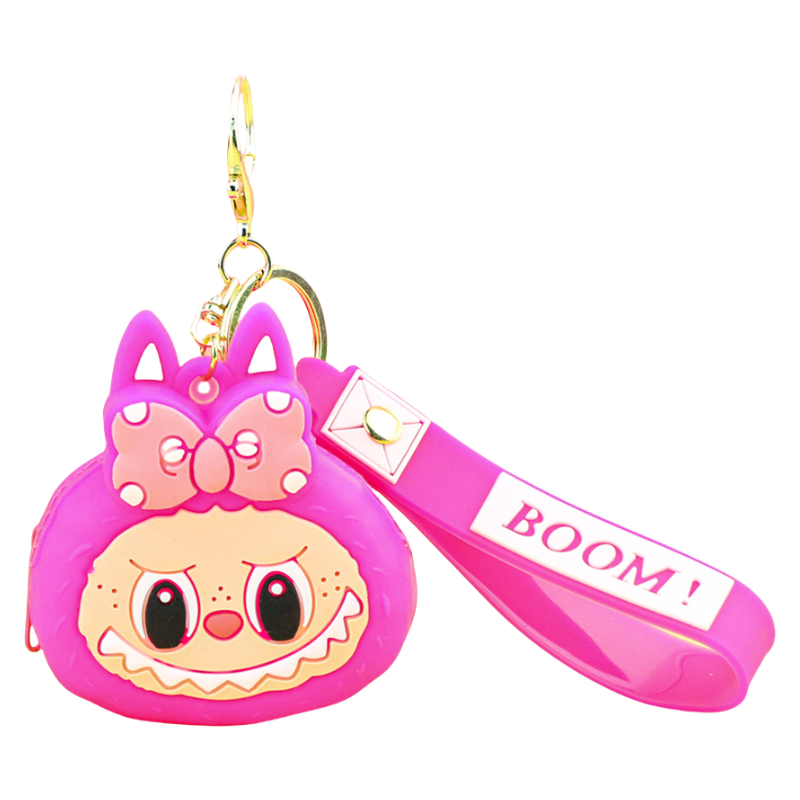 Labulu Bow Boom Coin Purse Keychain Silicone Wallet Charm 6 Colors