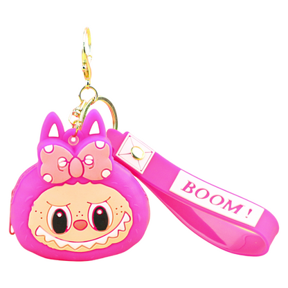 Labulu Bow Boom Coin Purse Keychain Silicone Wallet Charm 6 Colors