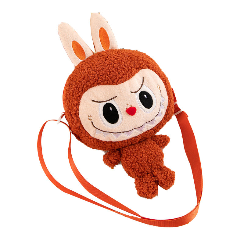 Kids Girls Labubu Soft Plush Crossbody Character Doll Bag