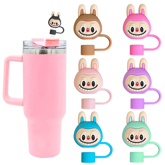 Labubu Straw Topper Fits 10mm Large Tumbler Straws Cute Reusable Dust Cap
